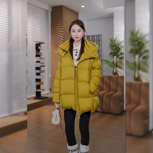 HELA AOMI “反重力鹅绒”90白鹅绒立肩连帽短款羽绒服CY5DC64462