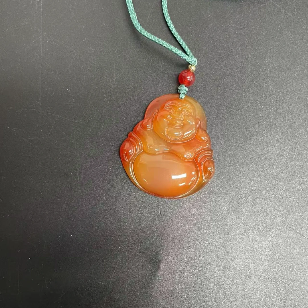 【小杰推荐】冰飘南红雕刻佛公吊坠 （多样性发其一）10608