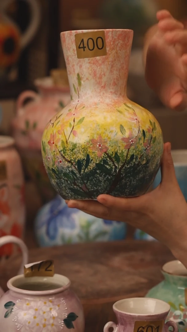 陶瓷400景德镇设计师手作花器摆件侘寂风