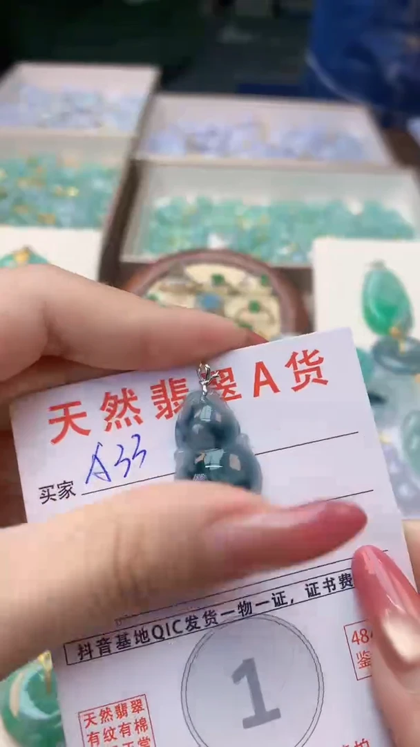 颈饰未镶嵌翡翠天然A货翡翠挂件