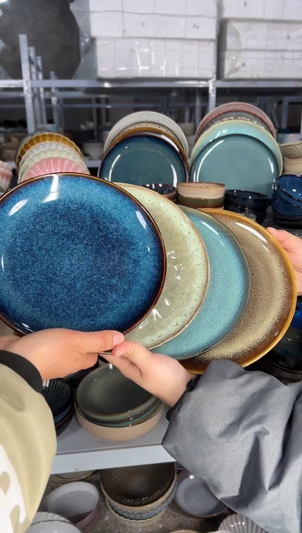 陶瓷外贸尾货瑕疵满20包邮X4 小盘8英寸