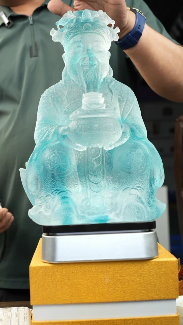 手工艺品琉璃古法琉璃财神摆件
