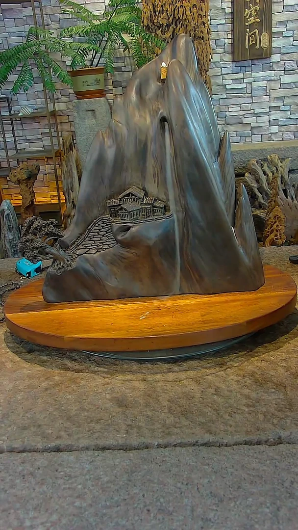 木金丝楠阴沉木山水摆件