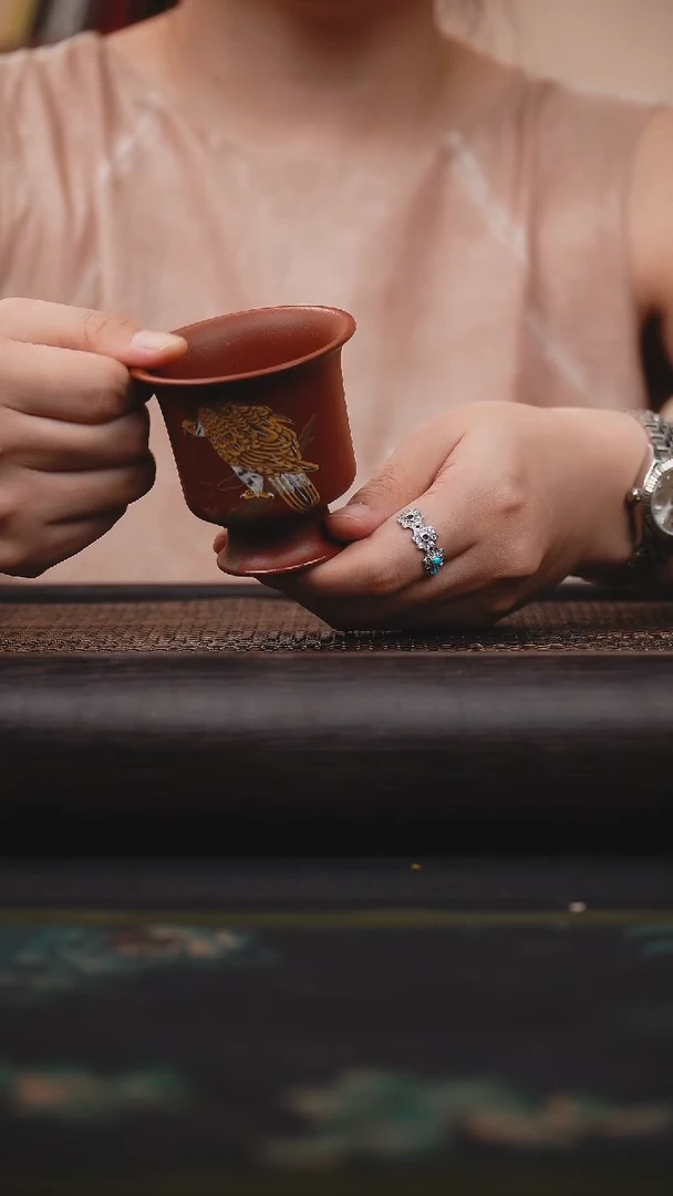 茶壶紫砂马蹄杯 老鹰 主人杯