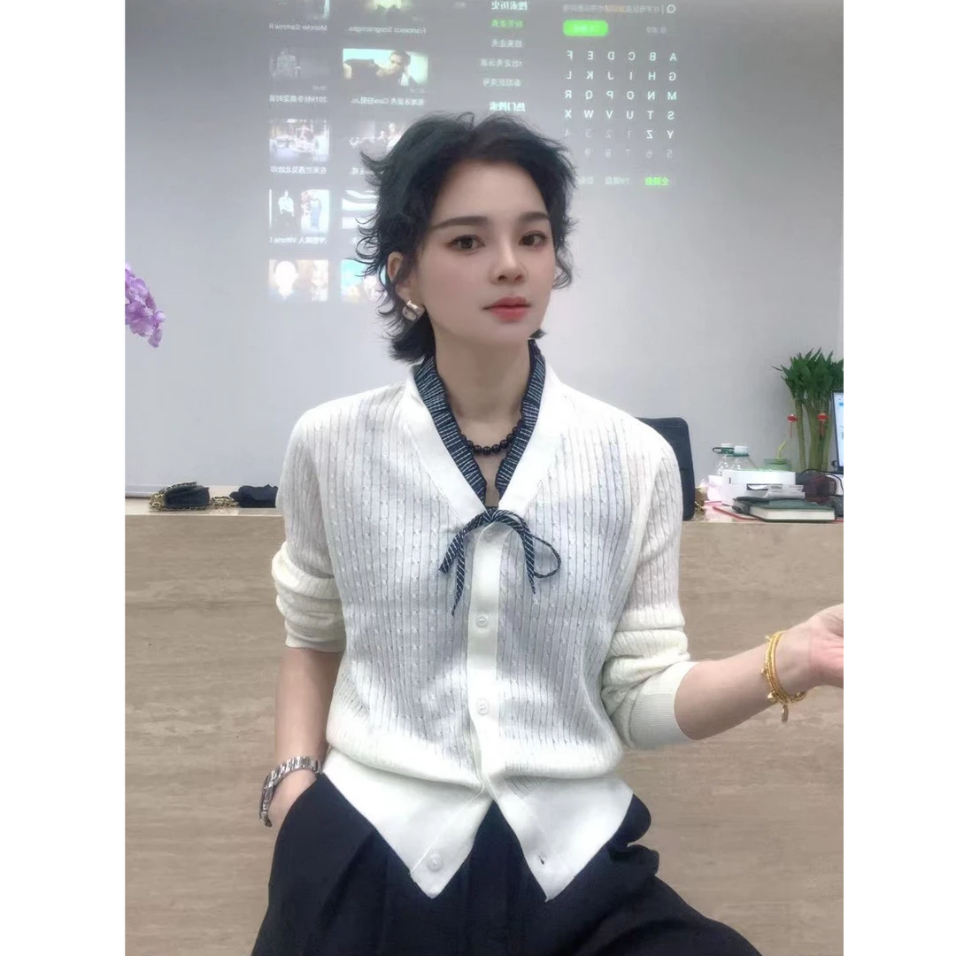 ZM25年新款气质秋款开衫设计款长袖小香风羊毛衫8161