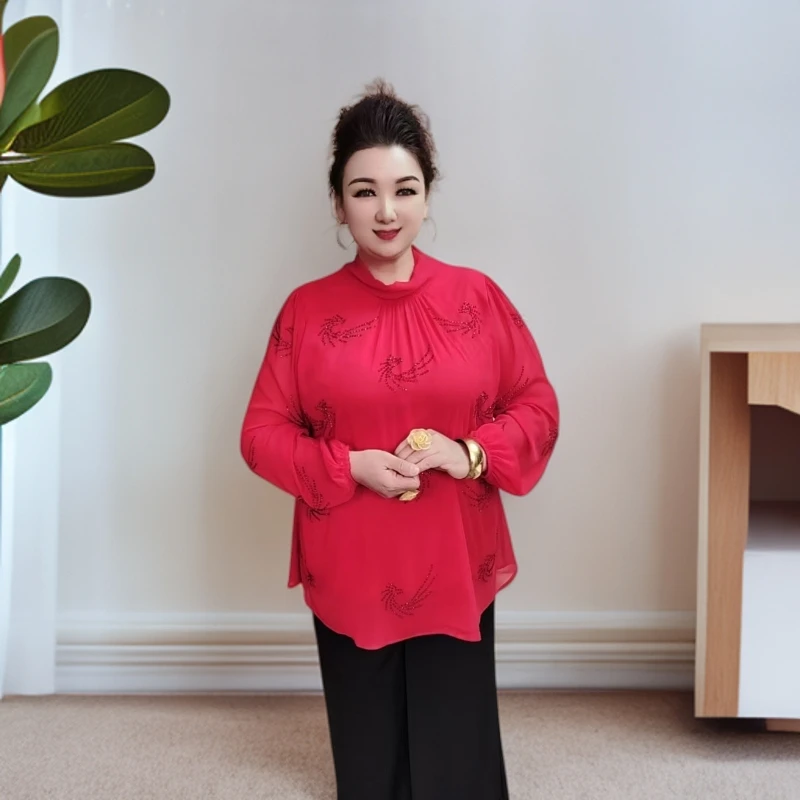 半高领四季通用复古衬衫（后背绷带）