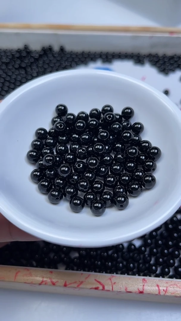 未镶嵌散珠玛瑙/玉髓B349 黑玛瑙6mm30颗5.8元