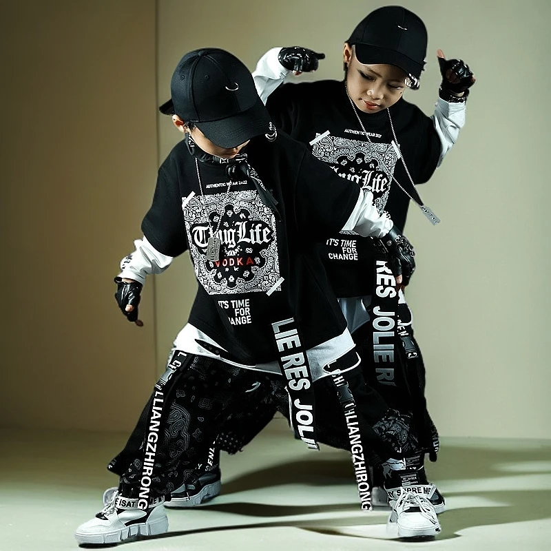 天使 韩国儿童街舞潮服套装男童中大童腰果hiphop少儿嘻哈爵士舞