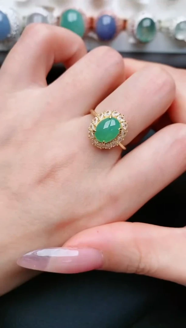 翡翠戒指银S925镶嵌....