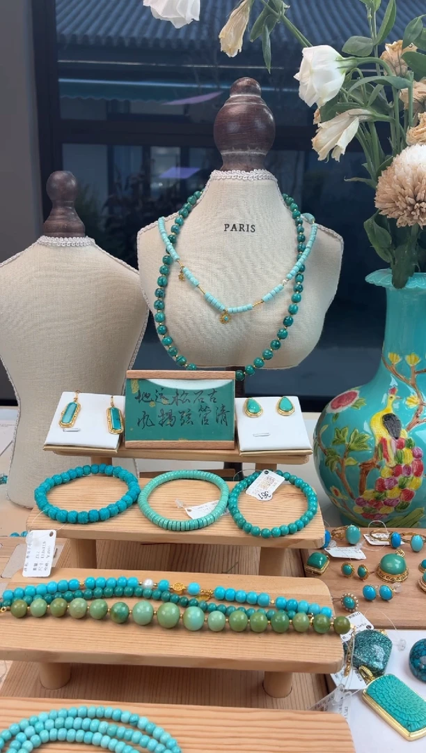 银S925镶嵌绿松石戒指1