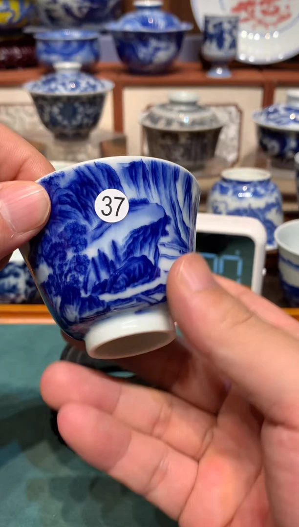 童*37青花山水杯子lzj101