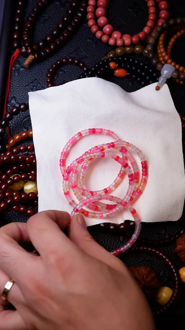 合金00玛瑙/玉髓粉色手串