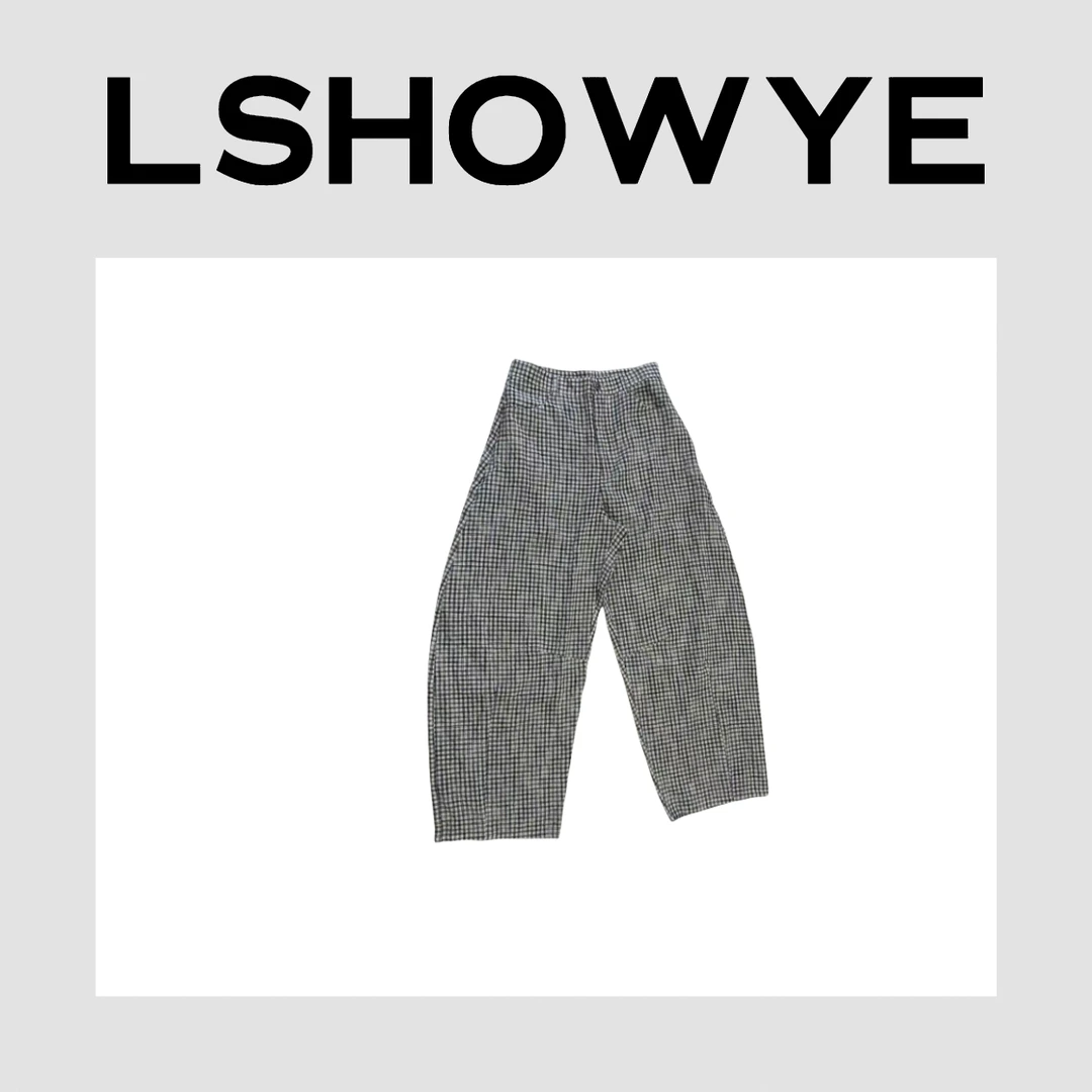 LSHOWYE｜格纹泡泡弯刀裤 TW-208K