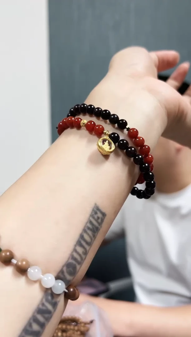 檀香紫檀（小叶紫檀）手串/手链紫檀双拼双圈