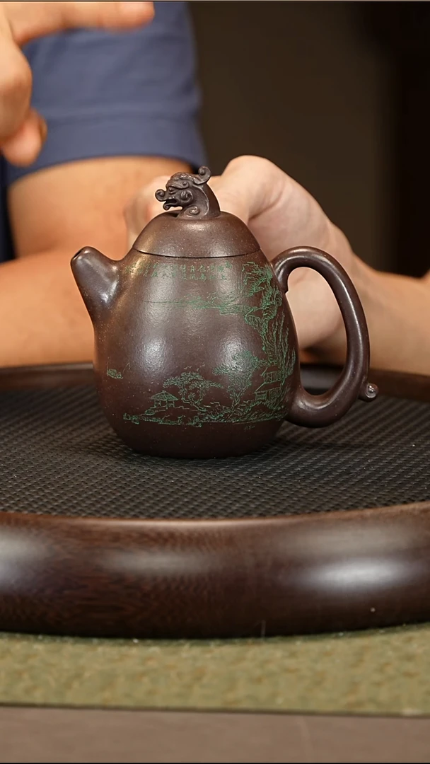 茶壶紫砂46 储立之 紫玉金砂 乾元龙蛋320c