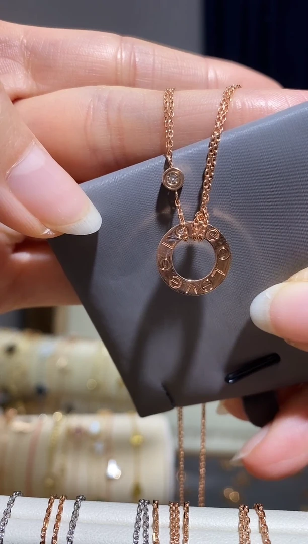 【闪购商品】钻石项链18K金镶嵌项链