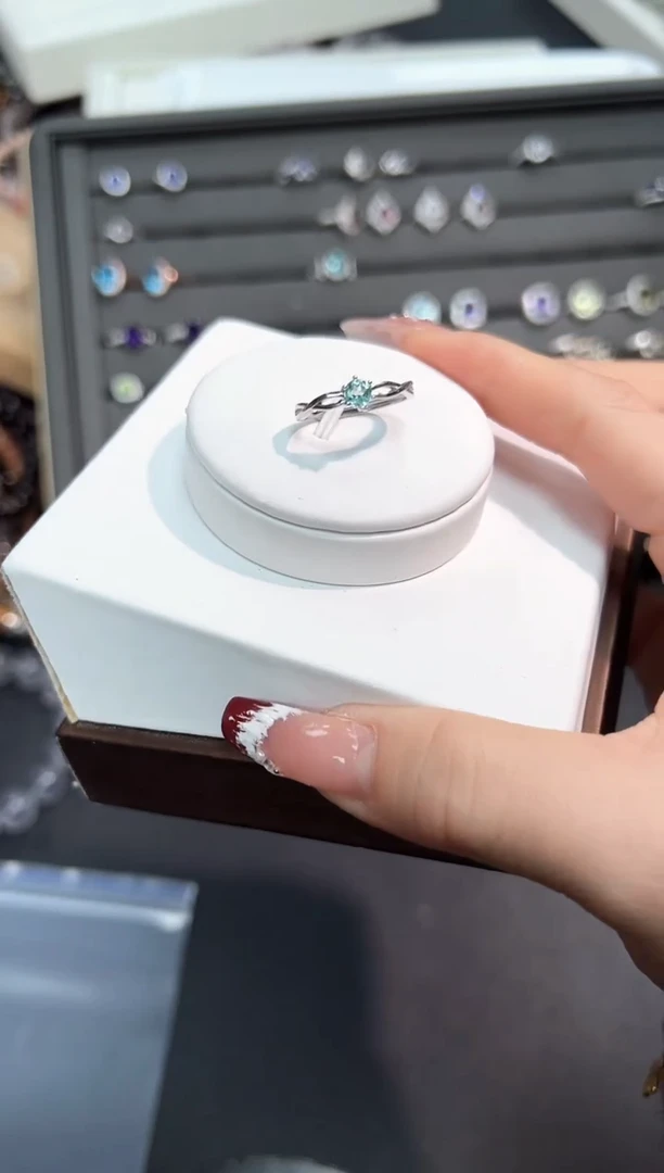 【闪购商品】磷灰石戒指银S925镶嵌39B多样性发其一/1个