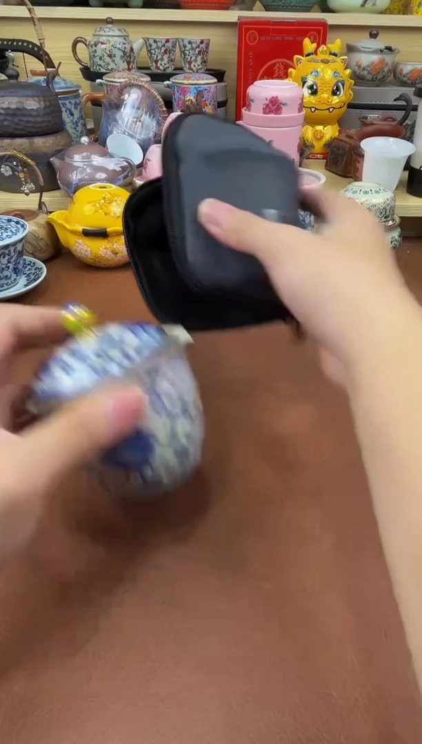 陶瓷茶具摆件旅行套组