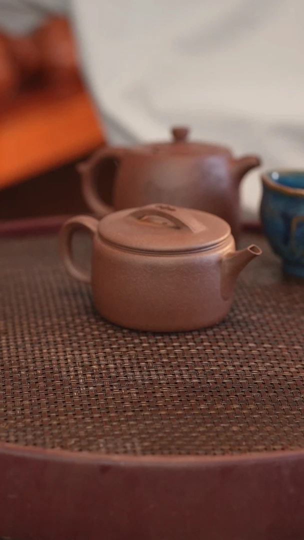 茶壶紫砂汉瓦 半手工 紫泥 150c