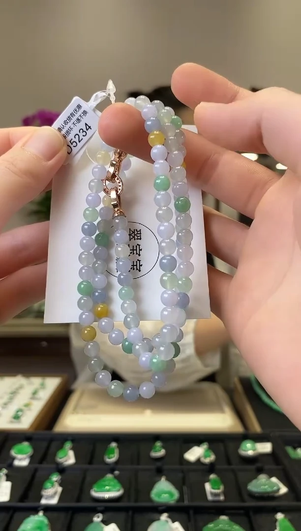 翡翠未镶嵌颈饰D5234 珠串 含运营费