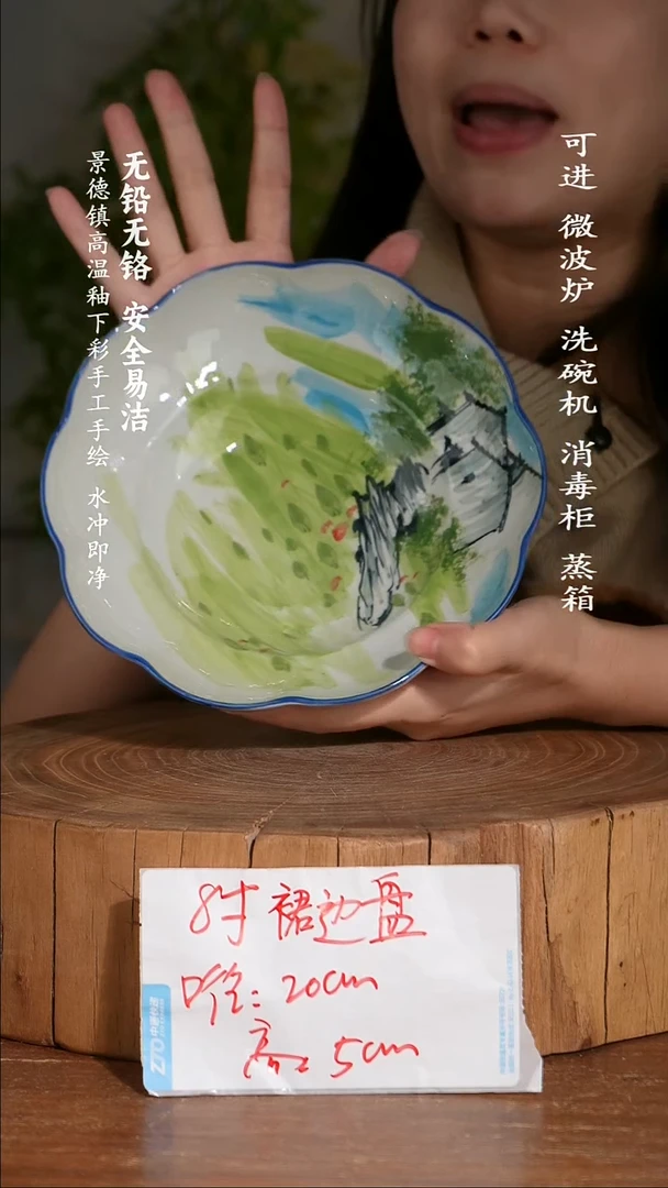 碗陶瓷景德镇高温瓷釉下彩手绘陶瓷