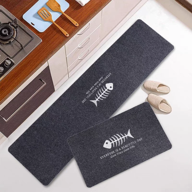 高品质鱼骨厨房地垫防滑地毯免洗可擦垫子尺寸约50*150左右发2条