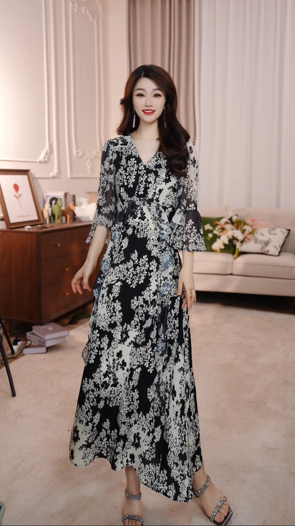 【南夕雾】25年 定制优雅气质收腰高端旗袍长裙连衣裙