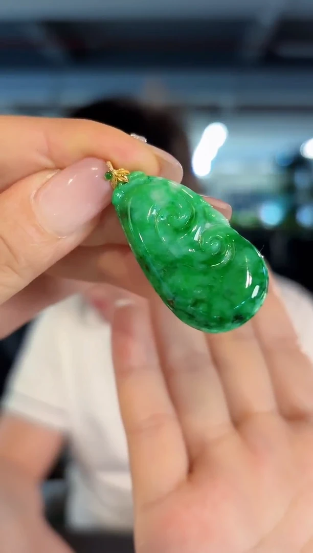 吊坠(不含链)18K金镶嵌翡翠 缅甸A货/支持复检/一件