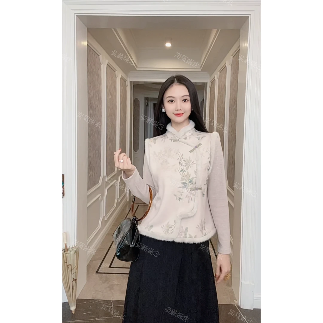 「奕念」《念安》棉感双层加绒加厚冬季高定款新中式小马夹