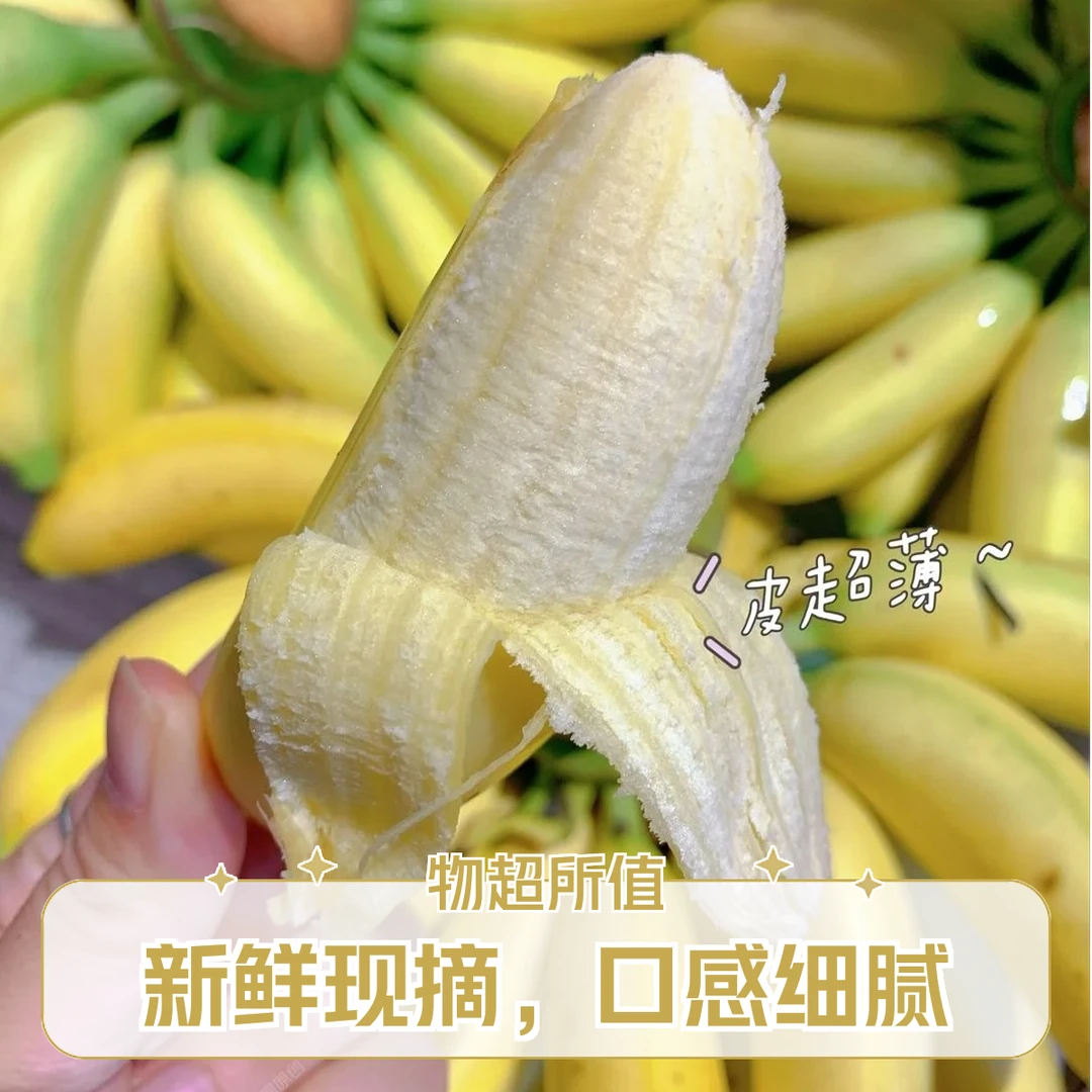 【姜婆甄选】新到海南皇帝蕉,皮薄肉大,满嘴香甜,礼盒包装4斤起泰国皇帝蕉海南省