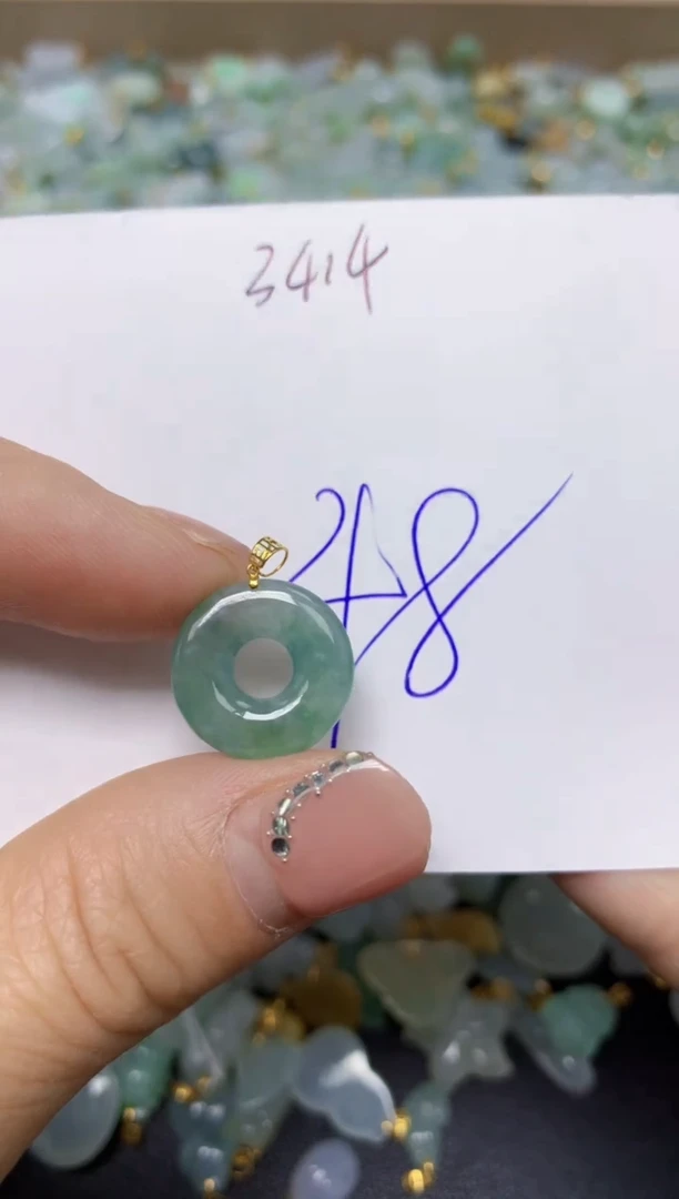 【闪购商品】翡翠挂件18K金镶嵌 天然翡翠A货