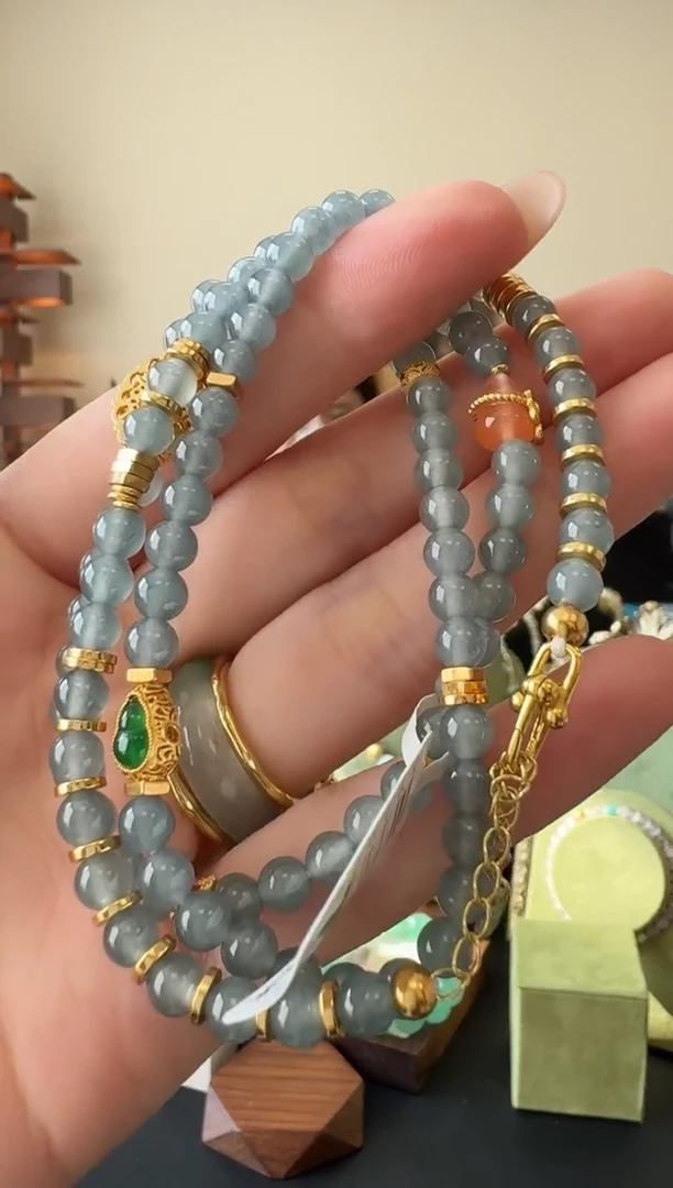 颈饰银S925镶嵌翡翠银镶