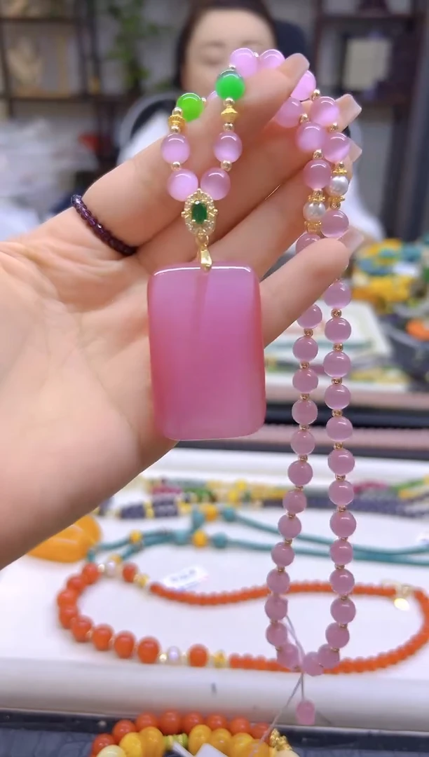 未镶嵌毛衣链碧玺猫眼DIY款M326