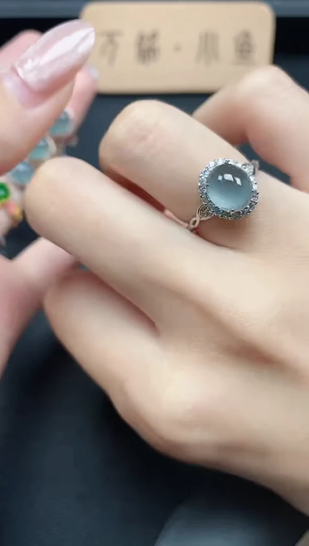 翡翠戒指银S925镶嵌51511