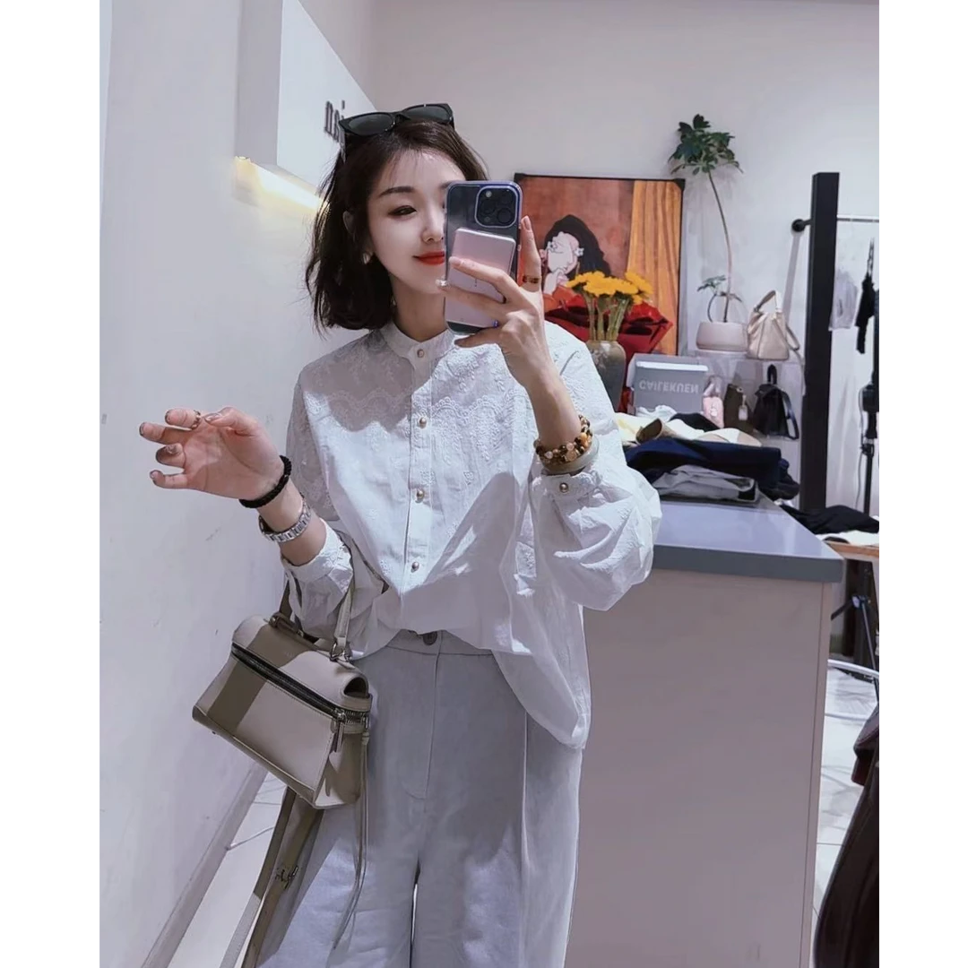 倩倩家刺绣气质衬衣