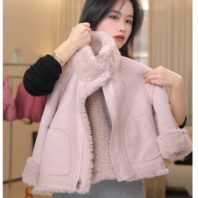 【现货】leomama女童两面穿外套秋冬25新款儿童冬装毛毛衣保暖上衣