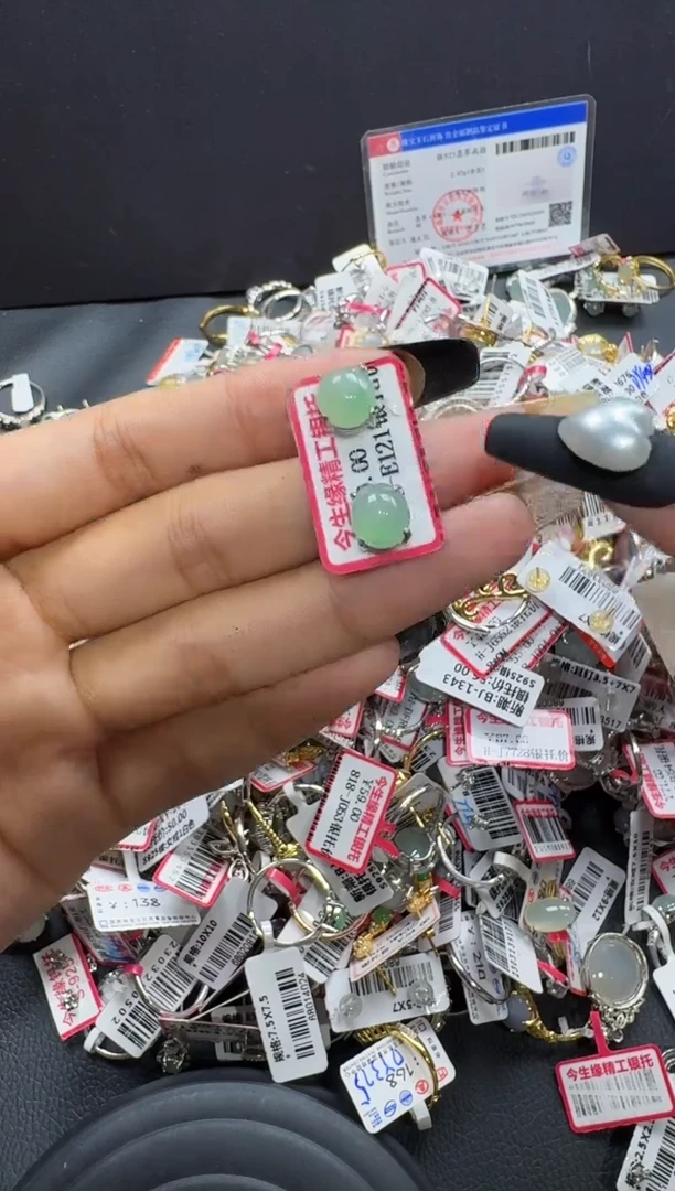 翡翠戒指银S925镶嵌戒指172