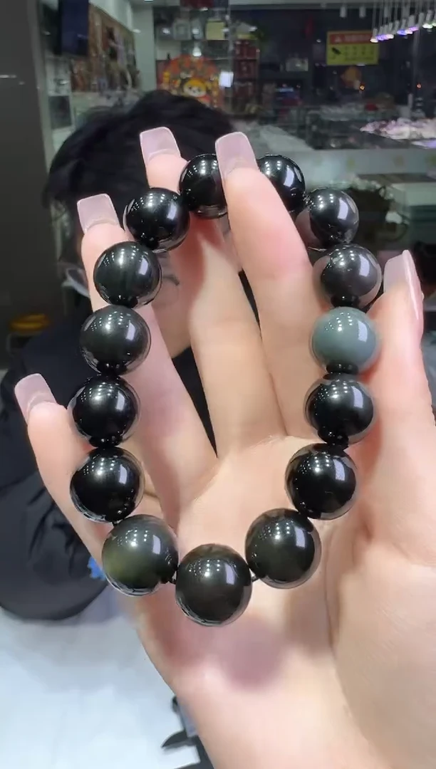 【闪购商品】黑曜岩手链未镶嵌多样性发一件 604 14m+
