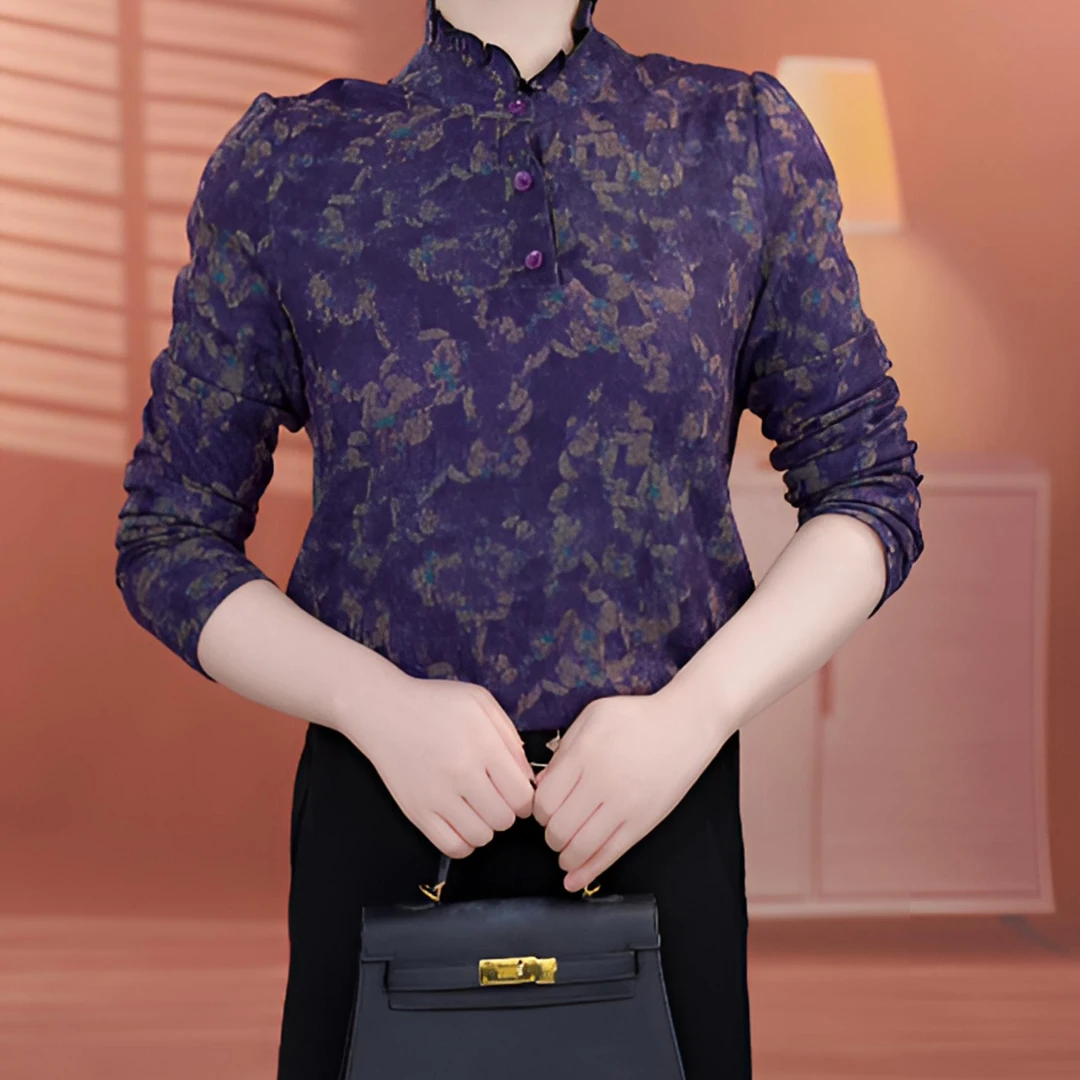 CX131【出口原单】法式高级优雅百搭显瘦遮肉衬衫-西西