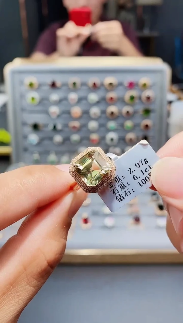 碧玺戒指18K金镶嵌6.10.