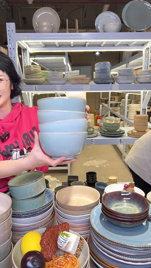 瓷97外贸尾货高温釉下彩陶瓷餐具默认微瑕