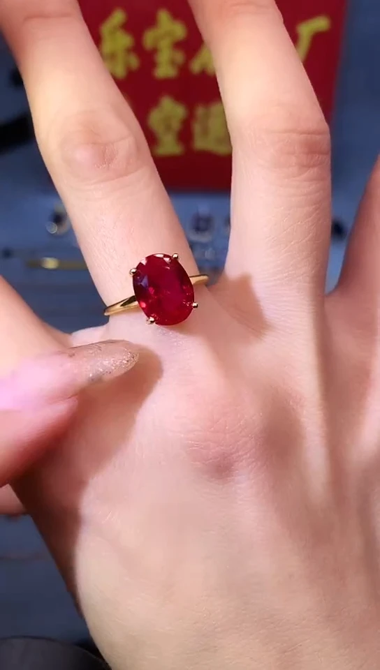 【闪购商品】红宝石戒指银S925镶嵌1111