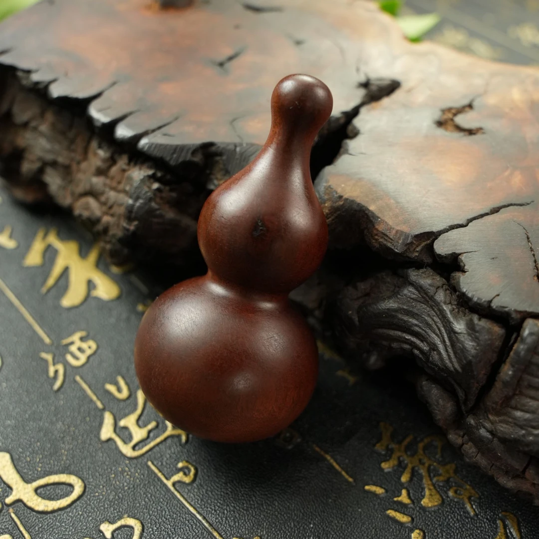 天然雷击枣木手把件道家葫芦