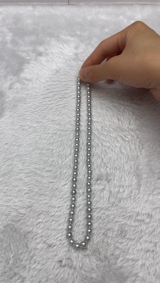 项链银S925镶嵌海水珍珠AK真多麻6-6.5mm