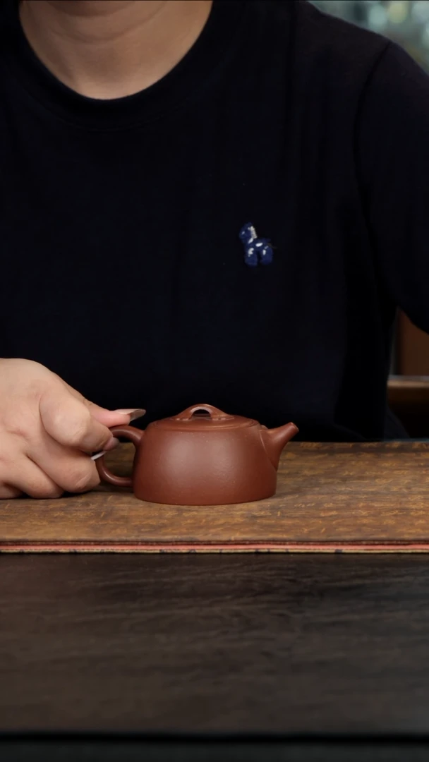 茶壶紫砂如意井栏底槽青120cc