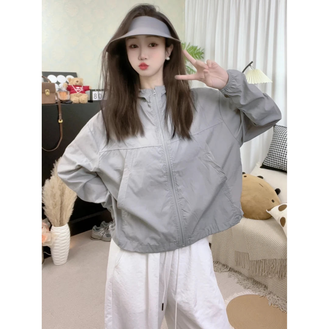 夏季防晒衣女新款2025小个子防紫外线透气时尚轻薄外套短款防晒服