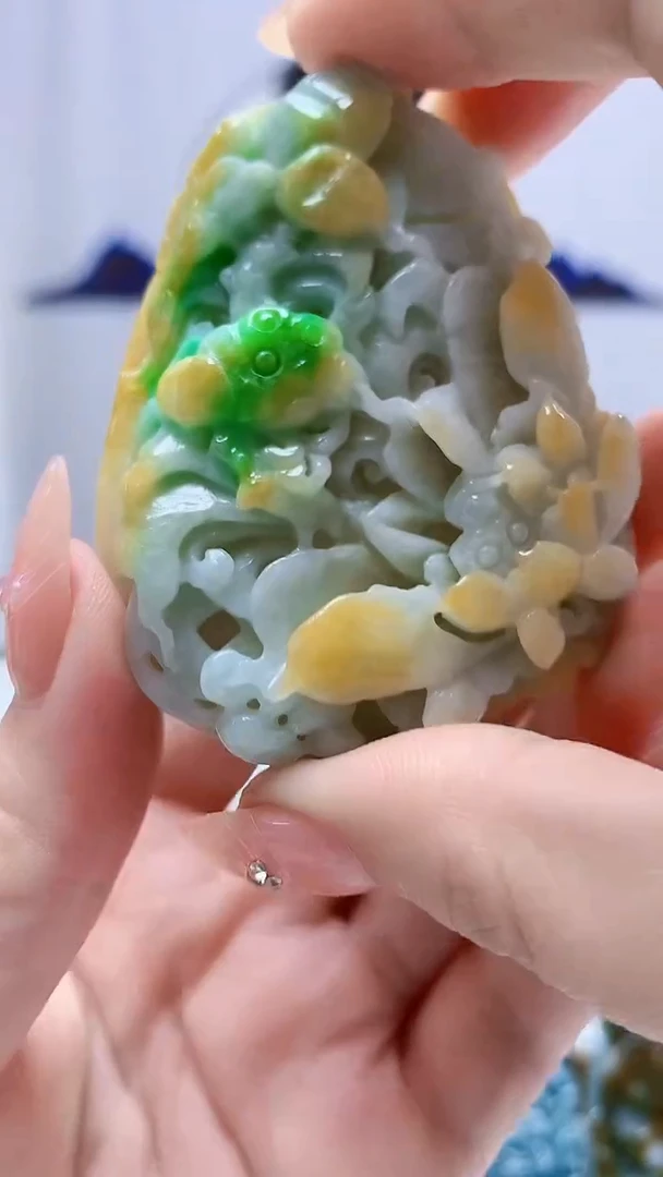 定制翡翠未镶嵌4868DD-毛货挂件5