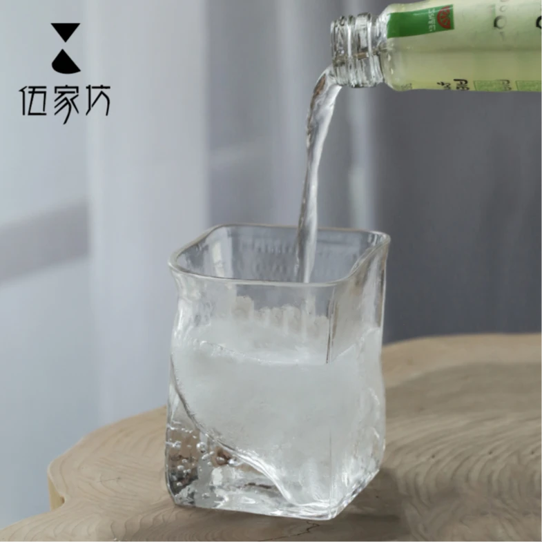 伍家坊水晶烈酒气泡威士忌茶高端高档杯水晶杯耐热玻璃手工气泡杯