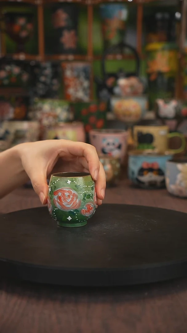 紫砂油画手绘釉下彩
