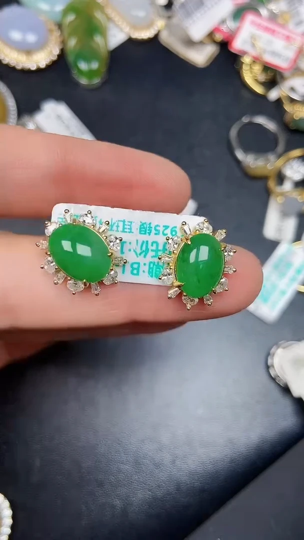 银S925镶嵌戒指翡翠3530